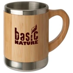 Basic Nature Stainless Steel Mug - "Bamboo" - Cup 6 Basic Nature Stainless Steel Mug - "Bamboo" - Cup -Sea to Sum Camping Shop basic nature stainless steel mug bamboo cup detail 2