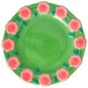 Rice Ceramic Cake Plate With Embossed Flower Design - Plate