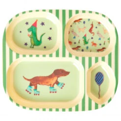 Rice Melamine Kids 4 Room Plate - Plate