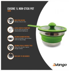 Vango Cuisine 1L Non-Stick Pot - Pot -Sea to Sum Camping Shop vango cuisine 1l non stick pot pot detail 6