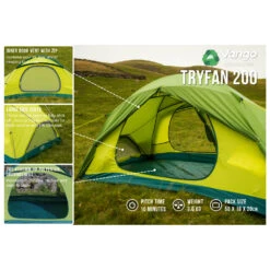 Vango Tryfan 200 - 2-person Tent -Sea to Sum Camping Shop vango tryfan 200 2 person tent bf detail 3