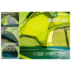 Vango Tryfan 300 - 3-person Tent -Sea to Sum Camping Shop vango tryfan 300 3 person tent bf detail 3