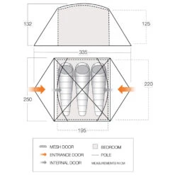 Vango Tryfan 300 - 3-person Tent -Sea to Sum Camping Shop vango tryfan 300 3 person tent bf detail 7